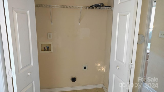 laundry area with hookup for an electric dryer and hookup for a washing machine