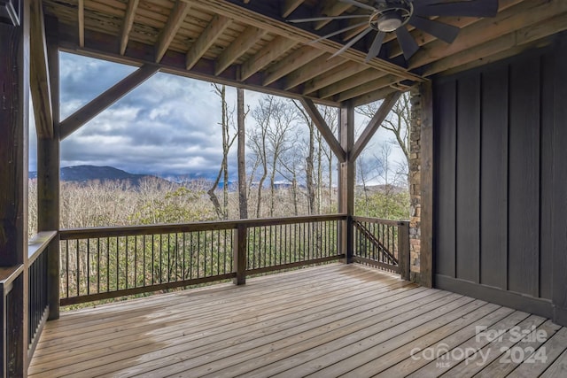 deck featuring ceiling fan