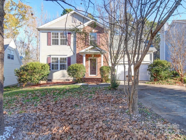 view of front property with a garage