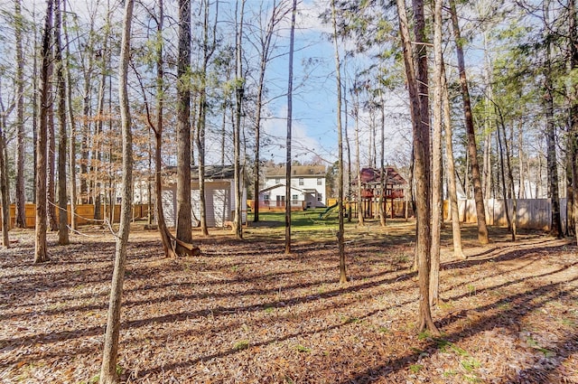 view of yard featuring a playground