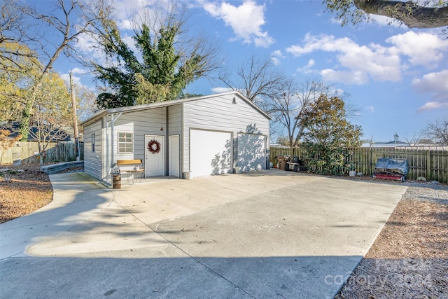 view of garage