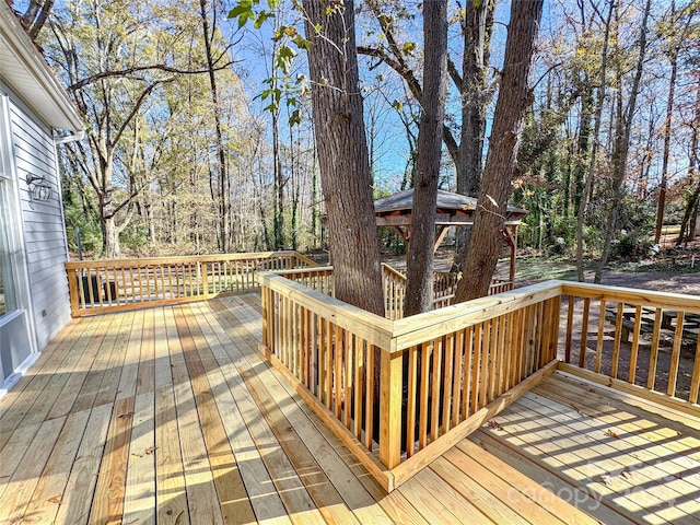 deck featuring a gazebo