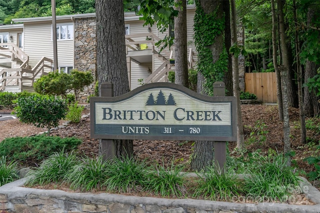 view of community sign