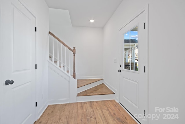 entryway featuring light hardwood / wood-style floors