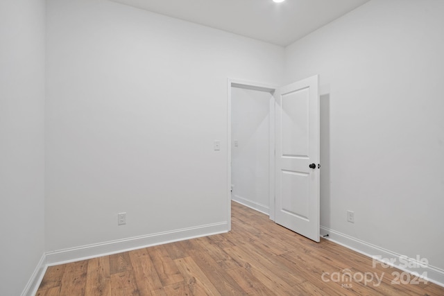 empty room with light wood-type flooring