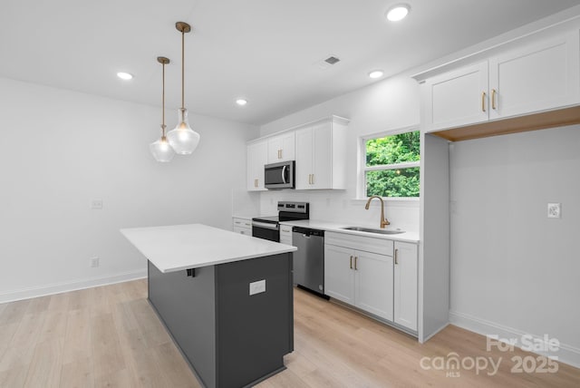 190 Cherry Springs Ln Unit 1-E, Asheville, NC 28804 - kitchen with appliances with stainless steel finishes, a sink, a center island, white cabinets, and tasteful backsplash