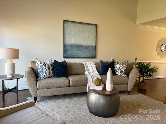 living room featuring hardwood / wood-style flooring