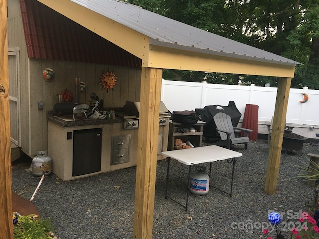 view of patio / terrace with an outdoor kitchen