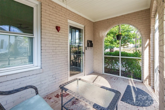 view of sunroom