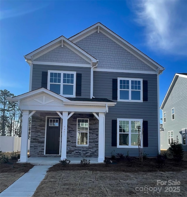 view of front of home with covered porch