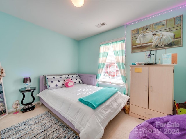 bedroom with carpet floors