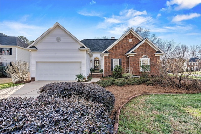 view of front of house with a garage