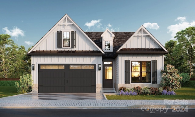 view of front facade with a garage