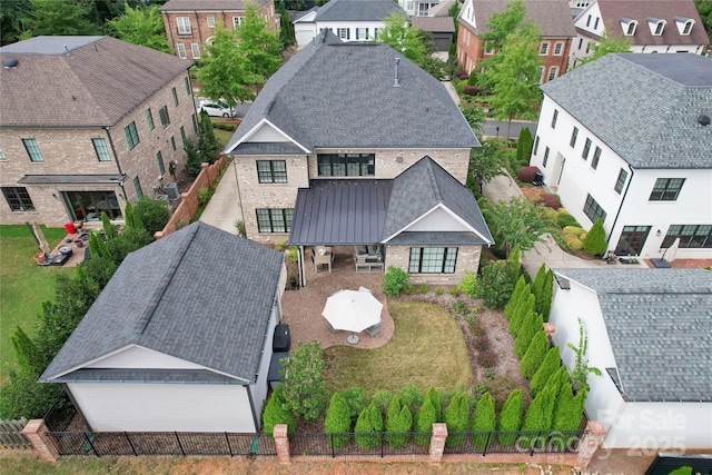 aerial view featuring a residential view