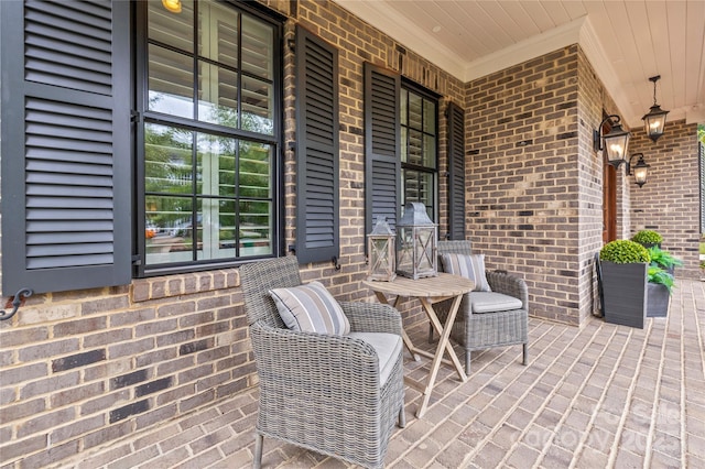 view of patio with a porch