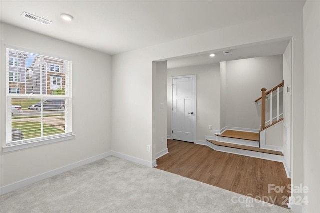 empty room featuring light wood-type flooring