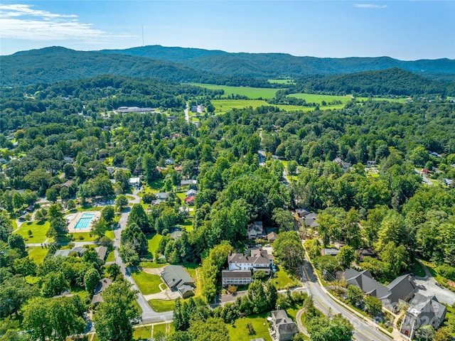 aerial view featuring a mountain view