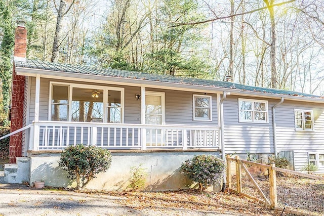 view of front of property with covered porch