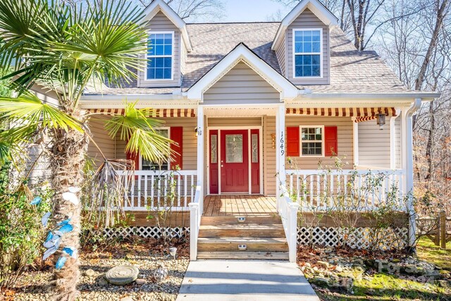 view of front of home with covered porch