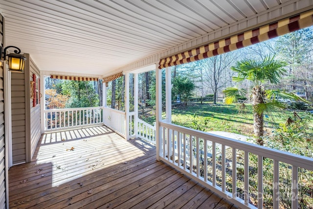 deck with covered porch