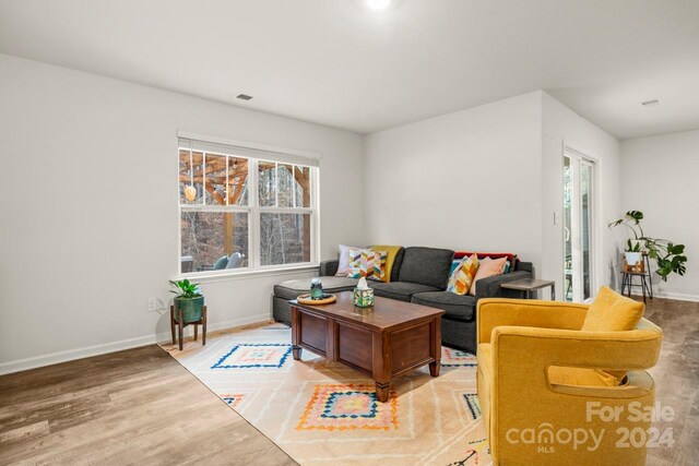 living room featuring hardwood / wood-style flooring