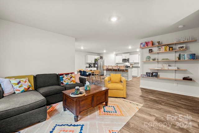 living room featuring light hardwood / wood-style floors