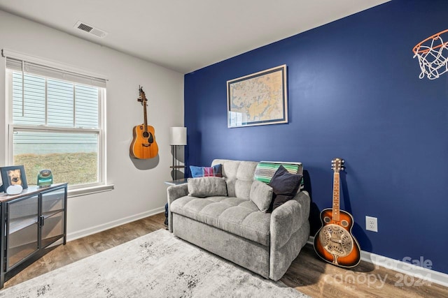 living room featuring hardwood / wood-style floors