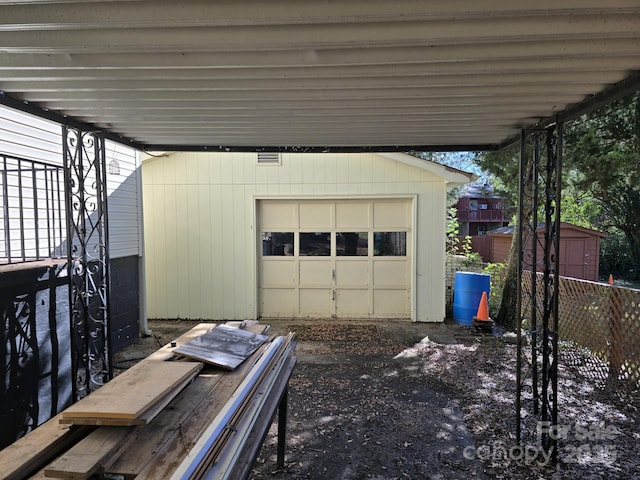 view of garage