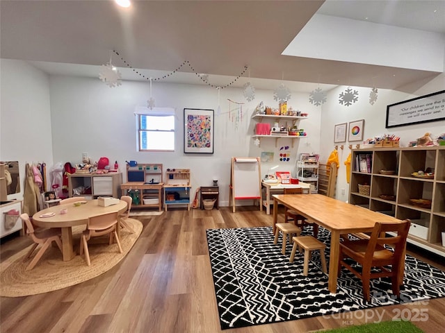 dining area featuring hardwood / wood-style flooring