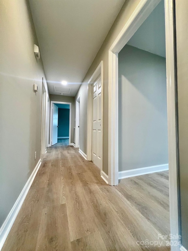 hallway featuring light hardwood / wood-style floors