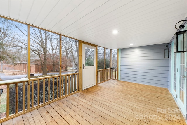 view of unfurnished sunroom