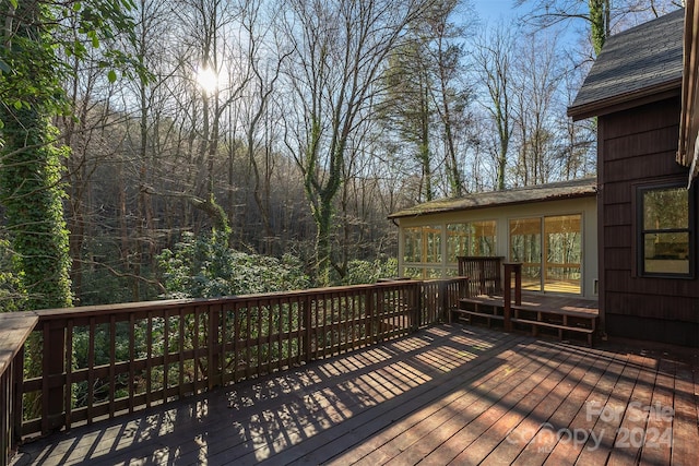 view of wooden deck