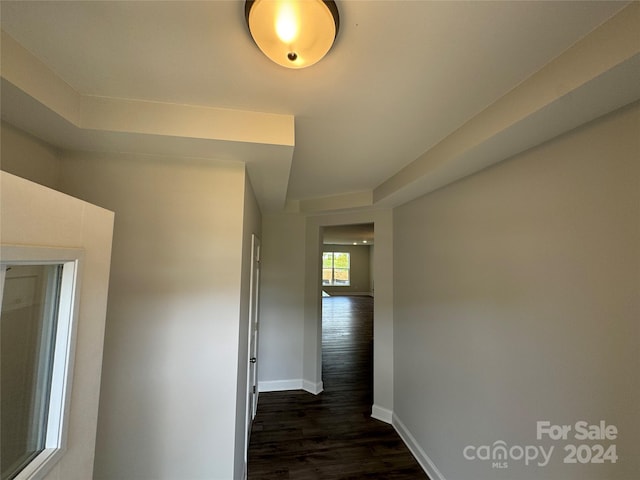 hall featuring dark hardwood / wood-style flooring