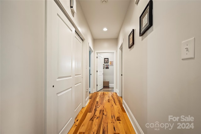 hall featuring light wood-type flooring