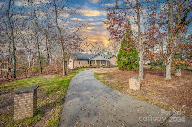 view of single story home