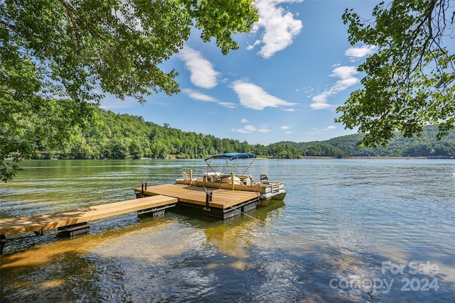 1679 Woods Mountain Trl, Cullowhee, NC 28723 - dock area featuring a view of trees and a water view
