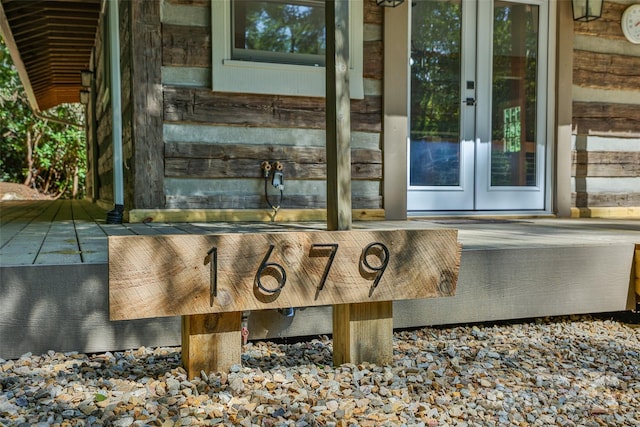 details featuring french doors