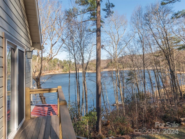 1679 Woods Mountain Trl, Cullowhee, NC 28723 - wooden deck with a water view