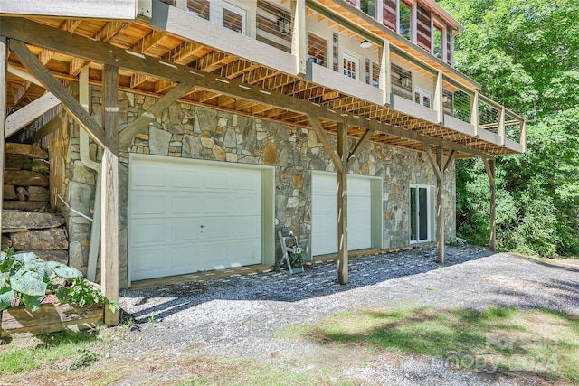 view of garage