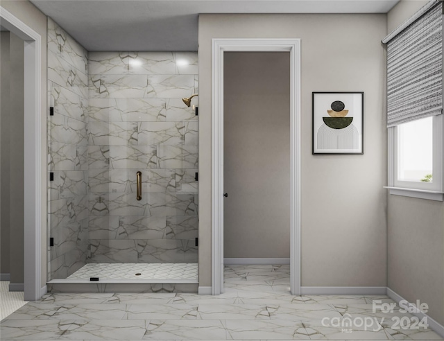 bathroom featuring walk in shower