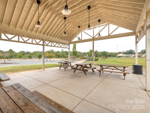 view of patio featuring a gazebo