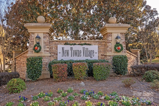 view of community sign