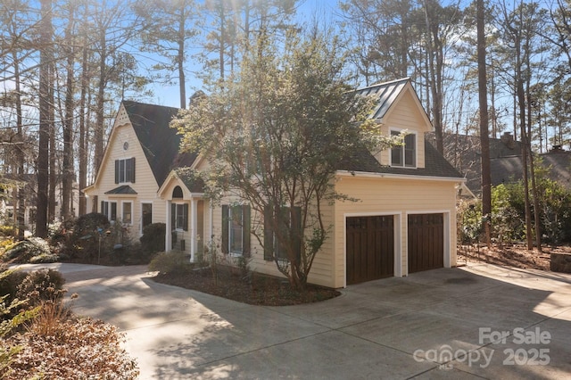 view of front of home with a garage