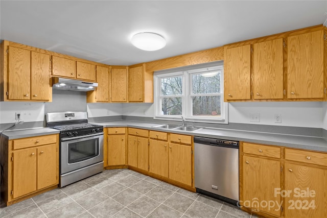 kitchen featuring sink and appliances with stainless steel finishes