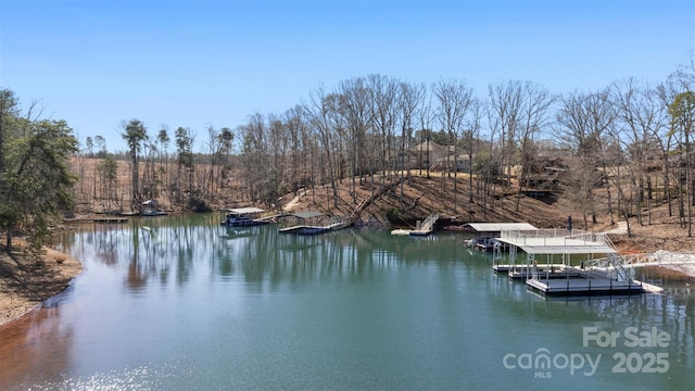 view of water feature featuring a floating dock