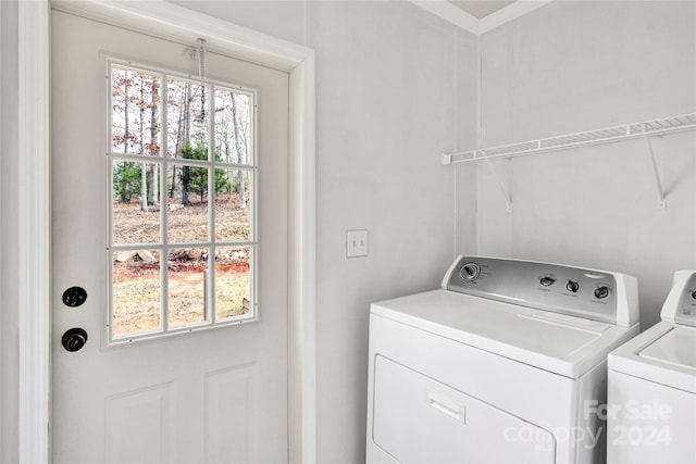 laundry room with independent washer and dryer