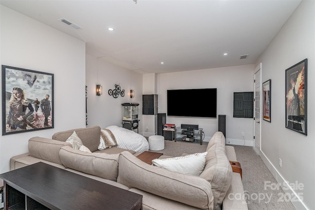 living room featuring carpet