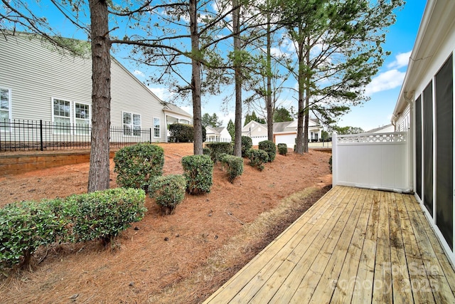 wooden terrace with fence