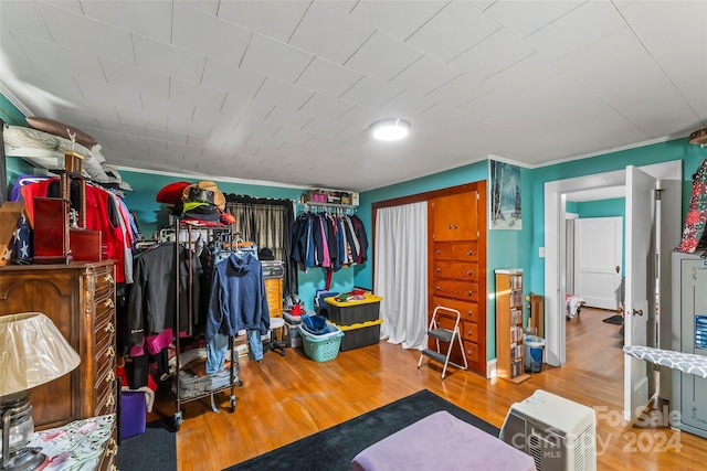 walk in closet featuring hardwood / wood-style flooring