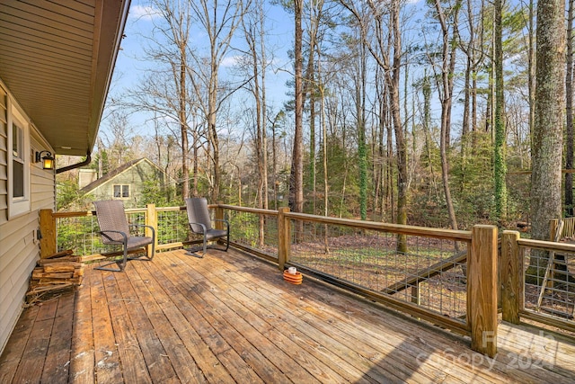 view of wooden deck